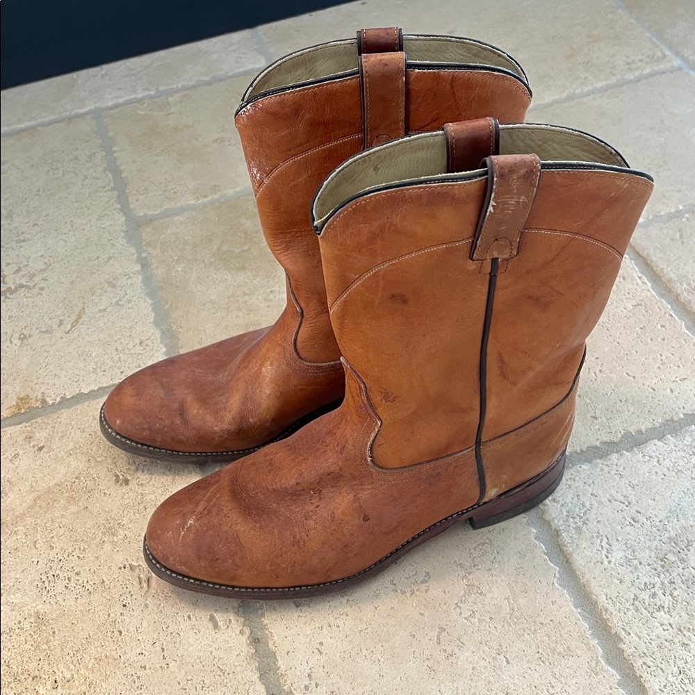 Dan Post Men’s 11.5 Brown Leather Cowboy Boots (EE)